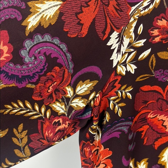 Roz & Ali Autumn Floral Pattern Asymmetrical Hem Tunic Size 2X - Picture 4 of 9